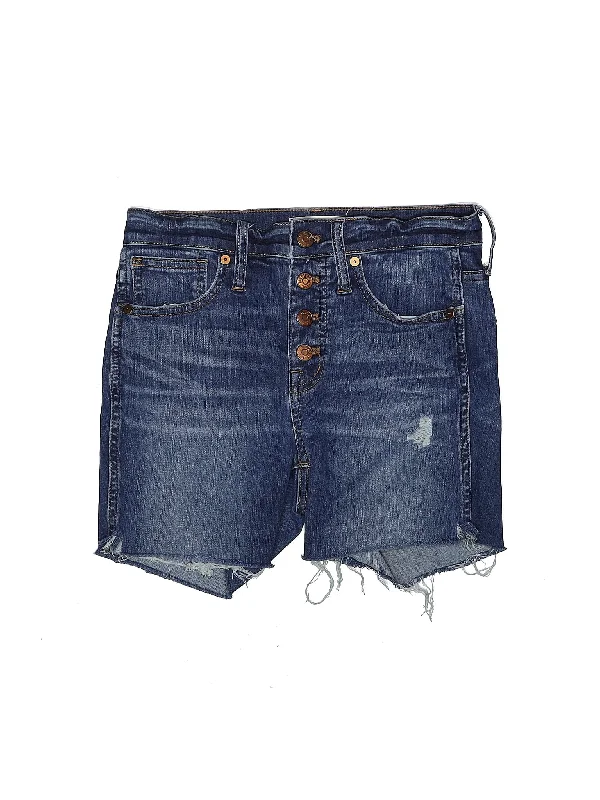 High-Rise Denim Shorts in Medium Wash