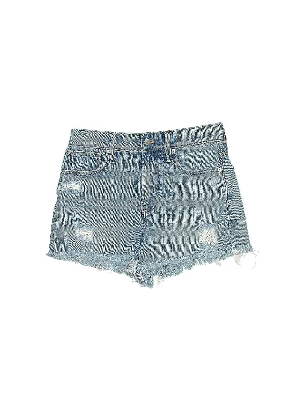 High-Rise Denim Shorts in Light Wash