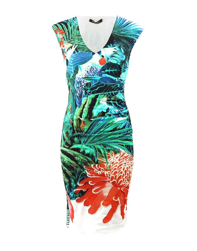 V-Neck Tropical Dress