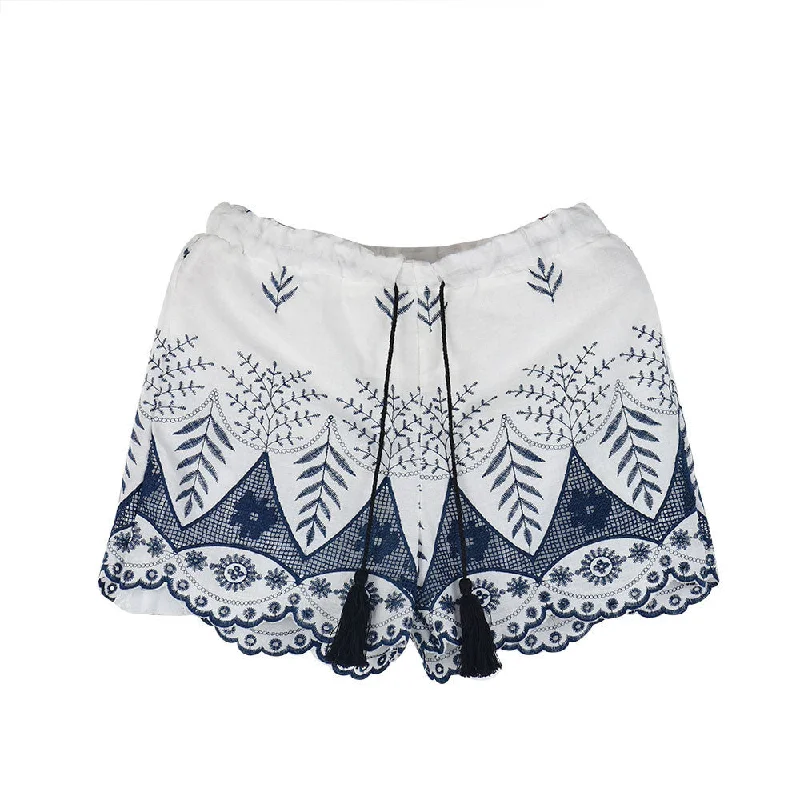 Women Summer Lace Embroidery Bohemian Casual Shorts Pants