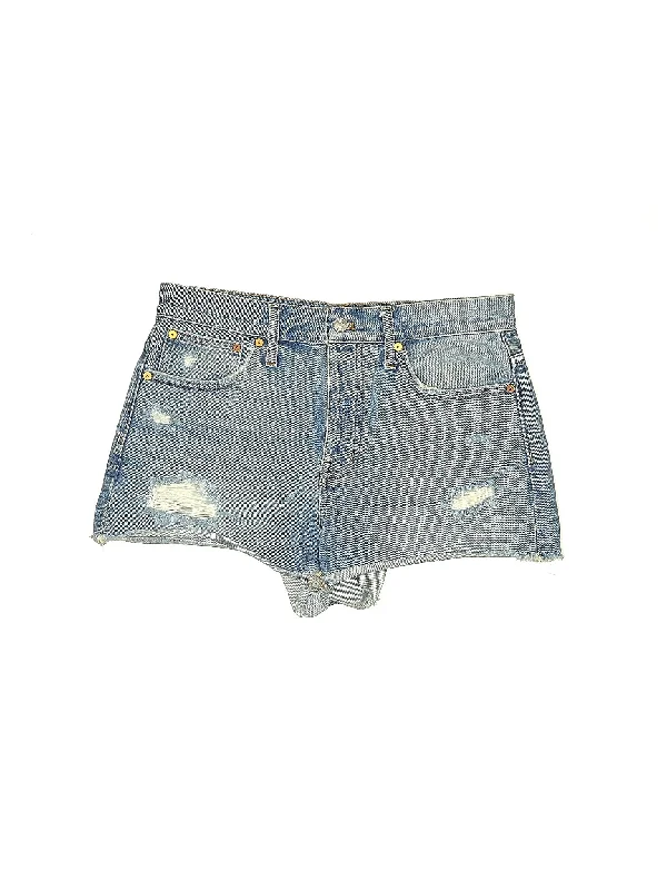 Mid-Rise Denim Shorts in Medium Wash