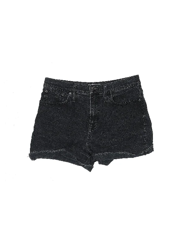 Mid-Rise Denim Shorts in Dark Wash