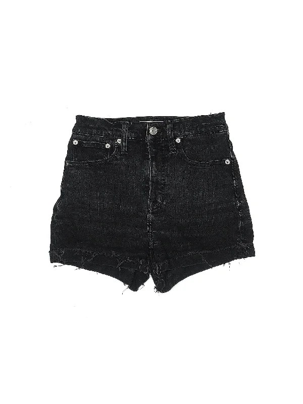 High-Rise Denim Shorts in Dark Wash