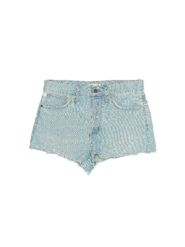 High-Rise Denim Shorts in Light Wash