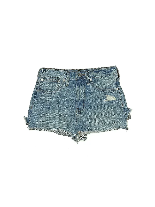 High-Rise Denim Shorts in Light Wash