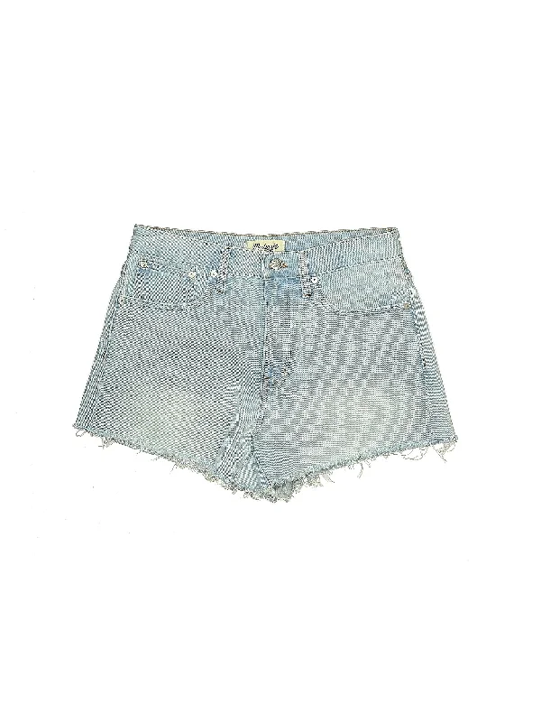 High-Rise Denim Shorts in Light Wash