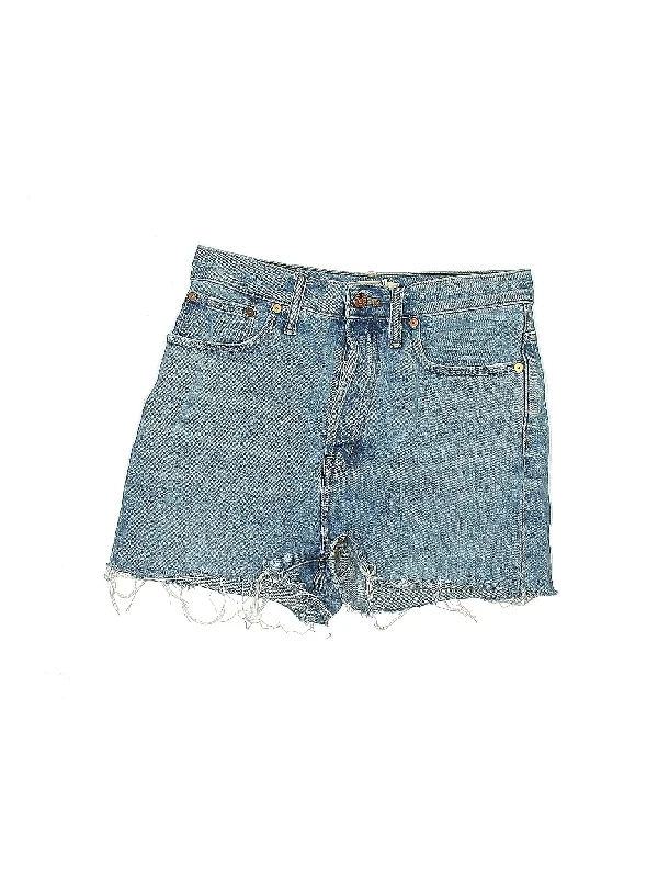 High-Rise Denim Shorts in Light Wash