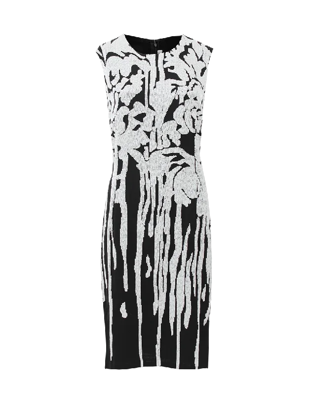 Sleeveless Caviar Drip Bead Dress