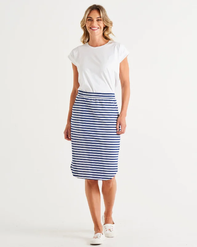 Betty Basics Evie Skirt Ocean Stripe