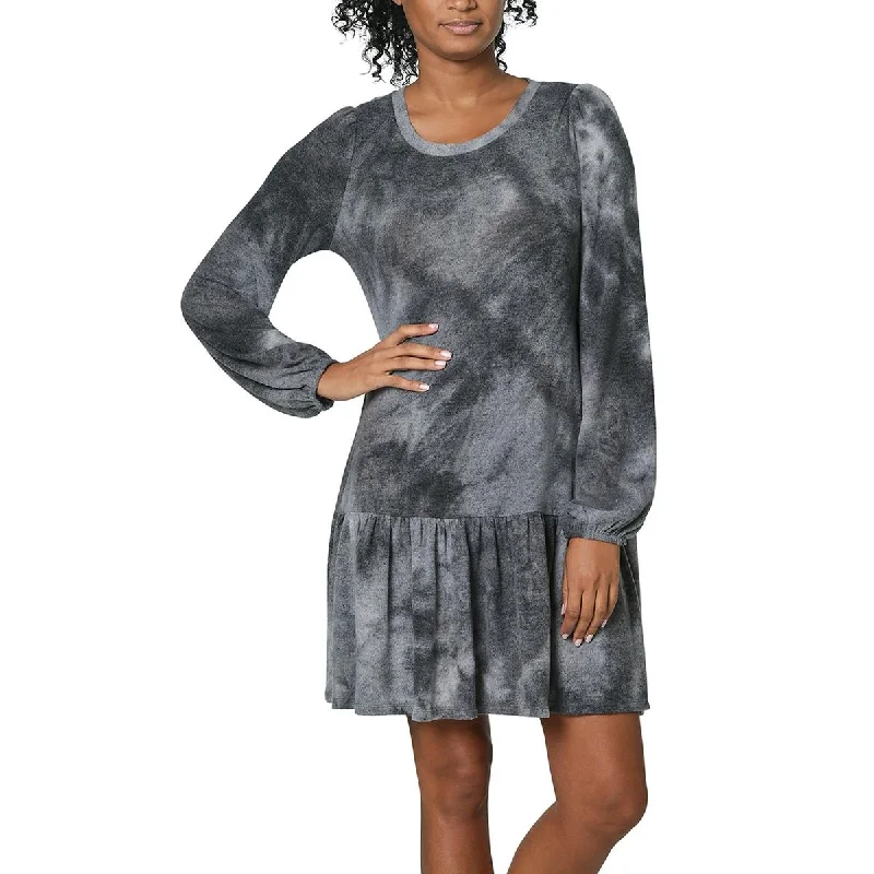 Ultra Flirt Womens Plus Tie-Dye Short Sweaterdress