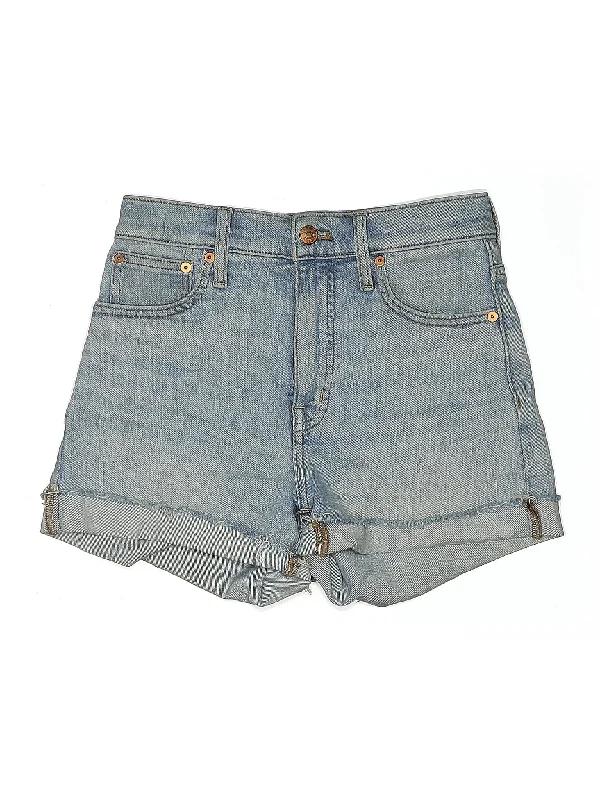 High-Rise Denim Shorts in Light Wash