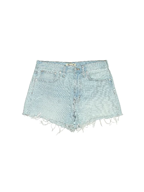 High-Rise Denim Shorts in Light Wash