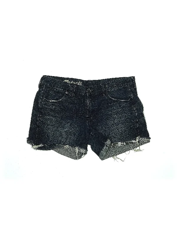 Mid-Rise Denim Shorts in Dark Wash