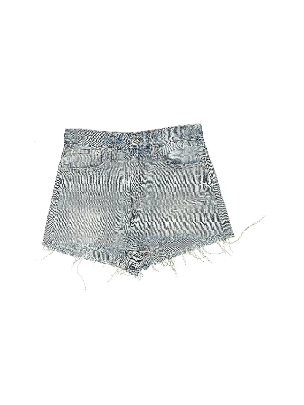 High-Rise Denim Shorts in Light Wash