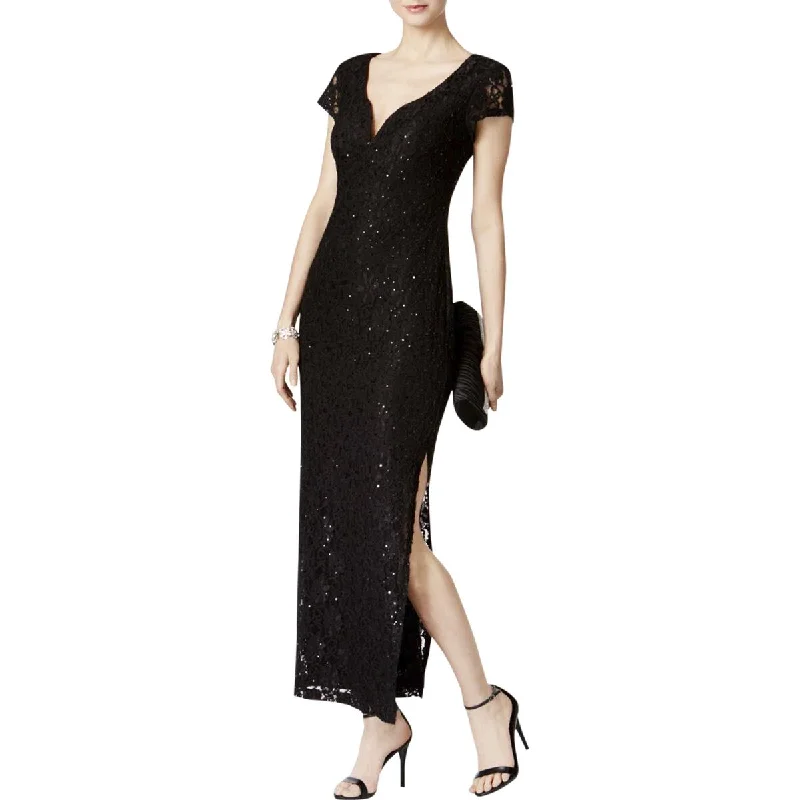 Connected Apparel Womens Lace Embellished Evening Dress