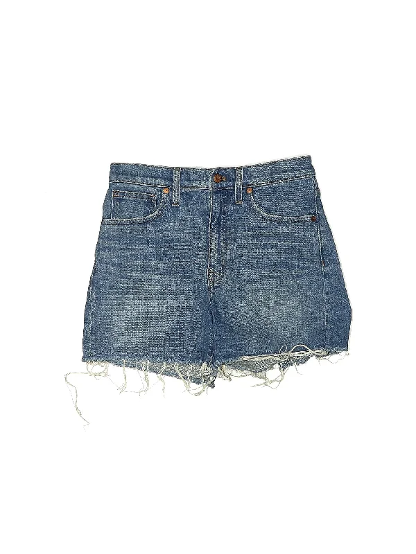 High-Rise Denim Shorts in Light Wash