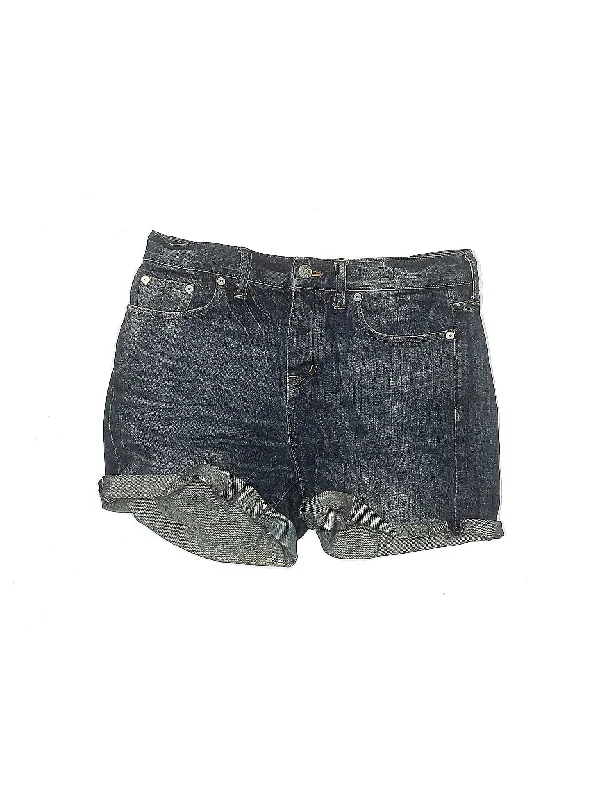 Mid-Rise Denim Shorts in Dark Wash