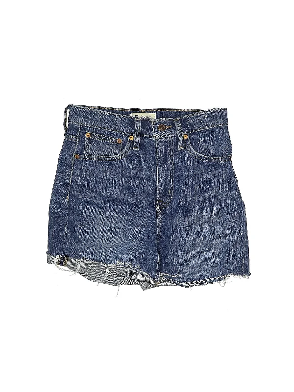 High-Rise Denim Shorts in Light Wash