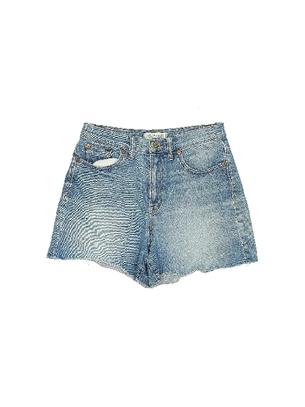 Mid-Rise Denim Shorts in Light Wash