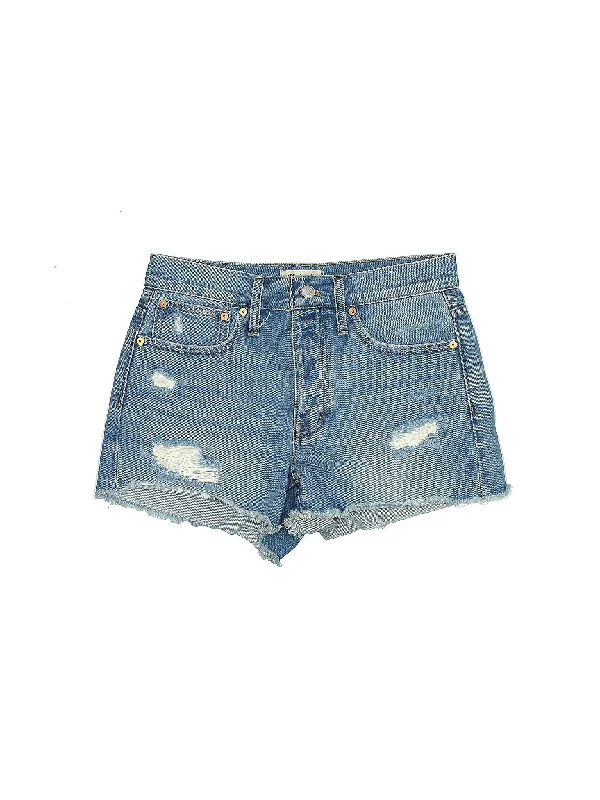 Mid-Rise Denim Shorts in Light Wash