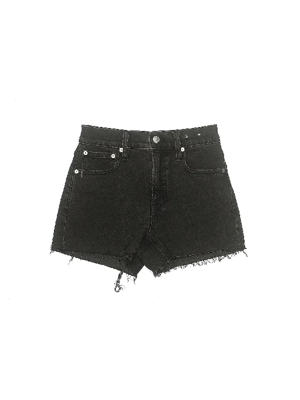 Mid-Rise Denim Shorts in Dark Wash