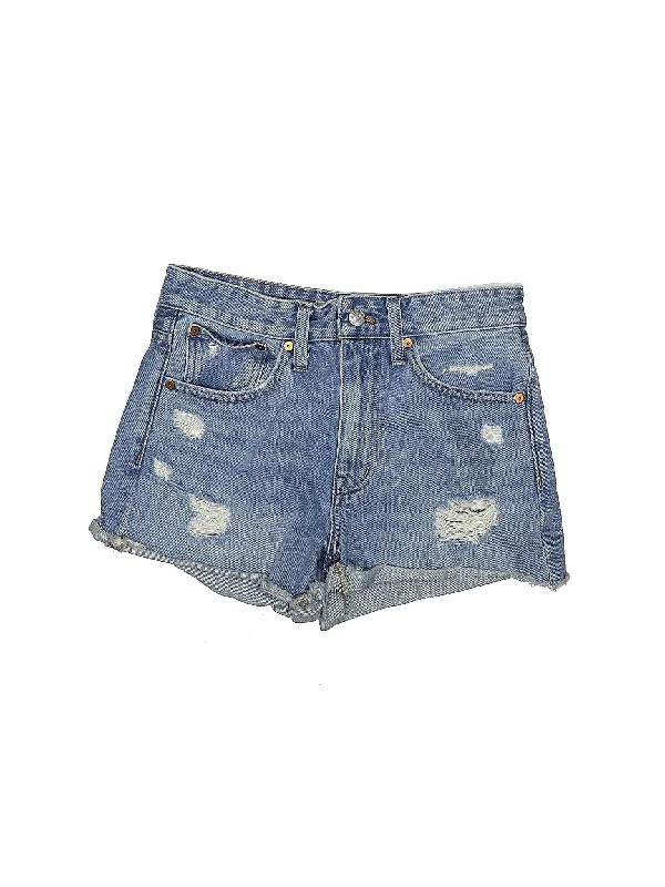 High-Rise Denim Shorts in Light Wash