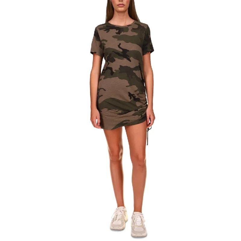 Sanctuary Womens Drawstring Camouflage T-Shirt Dress