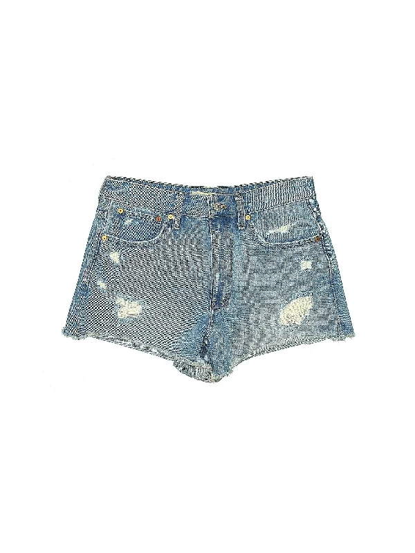 High-Rise Denim Shorts in Light Wash