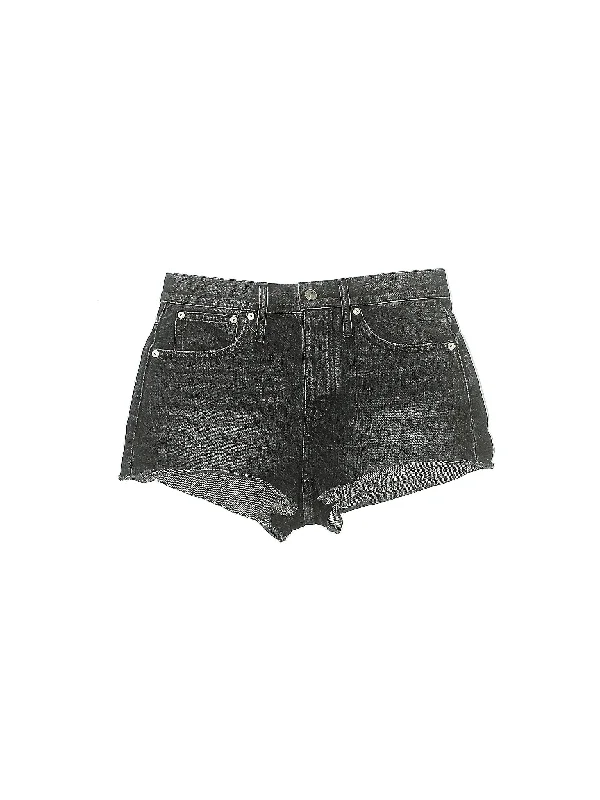 Mid-Rise Denim Shorts in Dark Wash