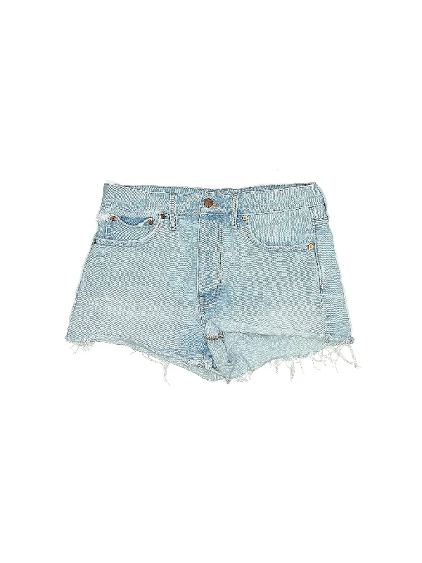 Mid-Rise Denim Shorts in Light Wash