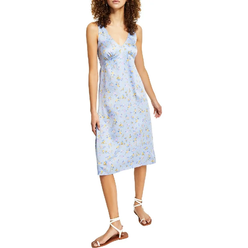 Hippie Rose Womens Juniors Floral Print Casual Midi Dress