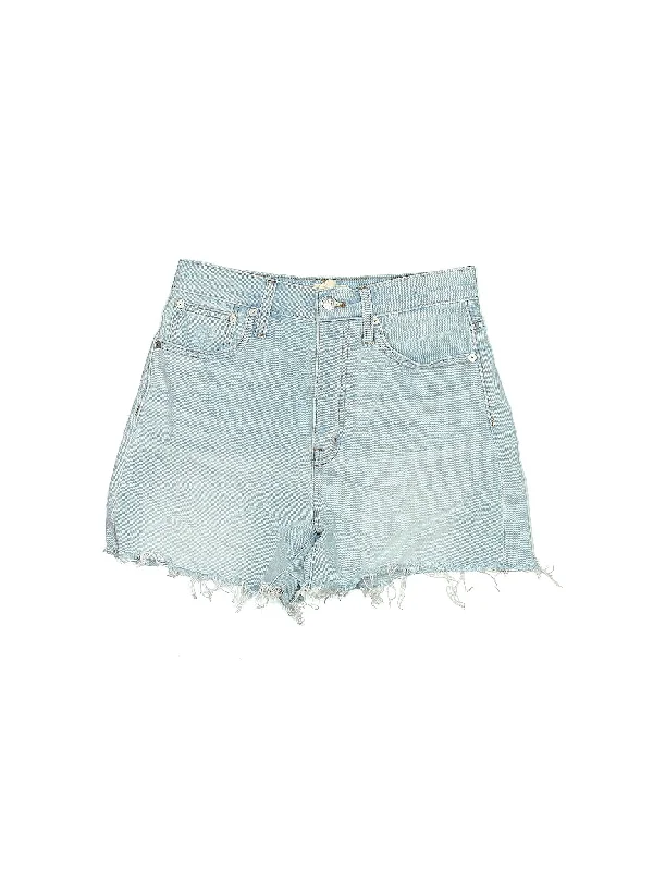 High-Rise Denim Shorts in Light Wash