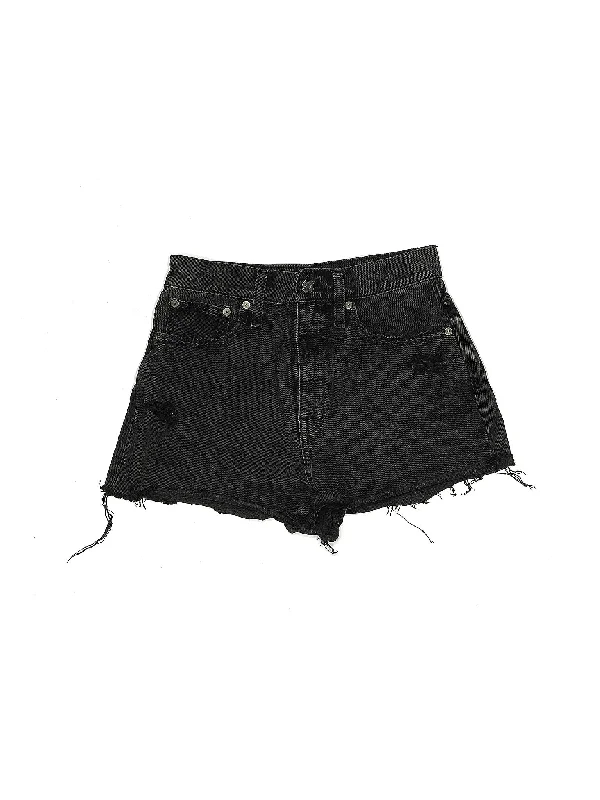 High-Rise Denim Shorts in Dark Wash