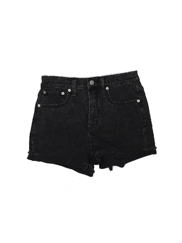 Low-Rise Denim Shorts in Dark Wash