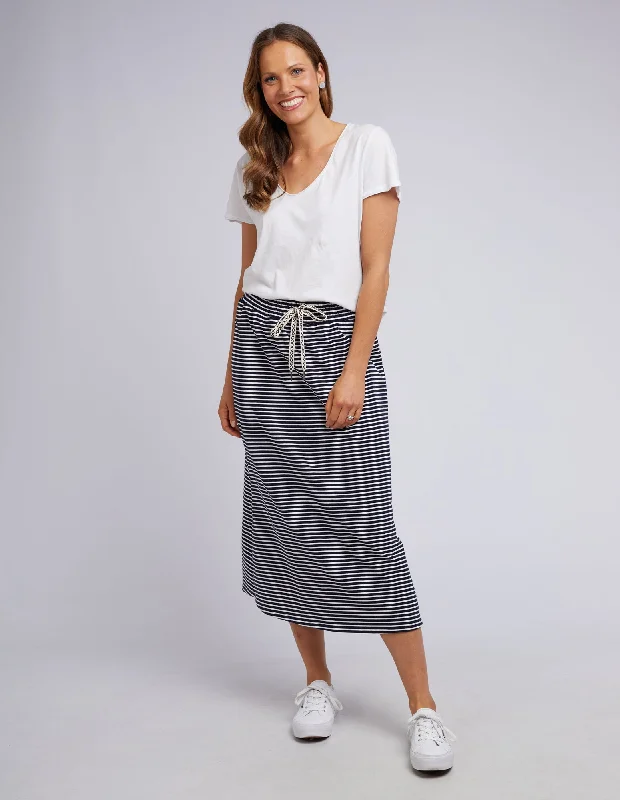 Elm Travel Skirt Navy/White Stripe