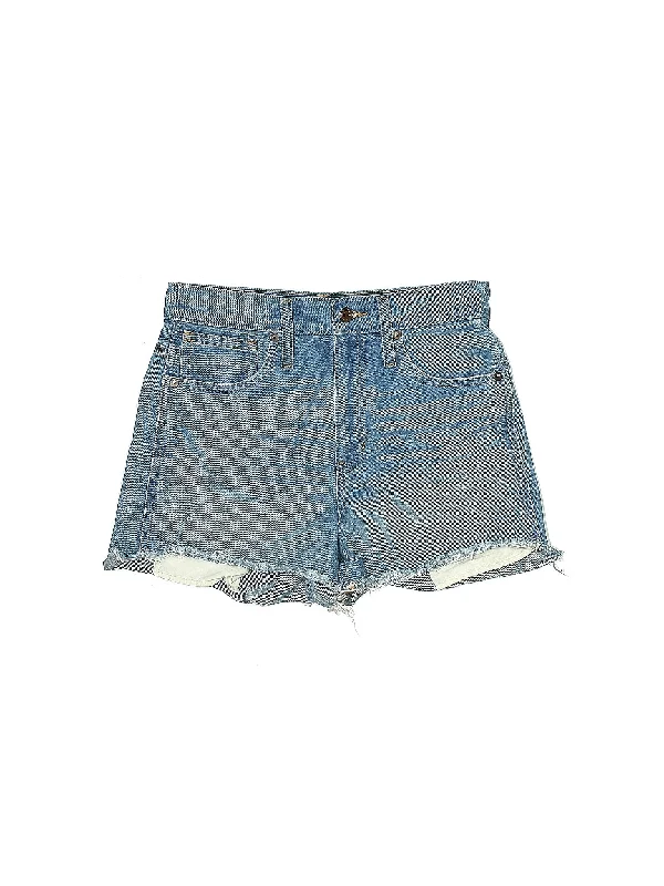 High-Rise Denim Shorts in Light Wash