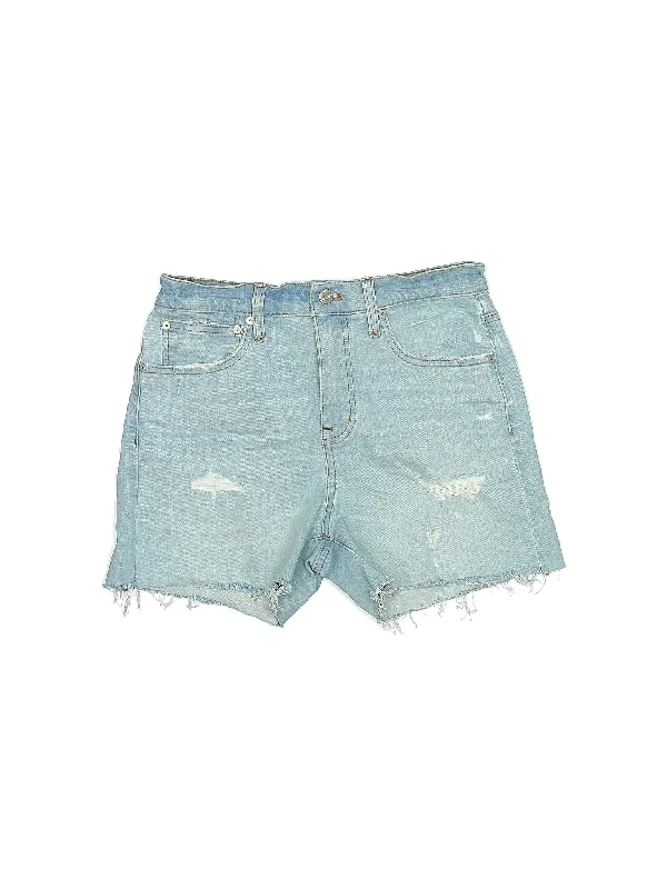 High-Rise Denim Shorts in Light Wash