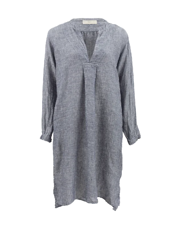 Isobel V-Neck Linen Dress