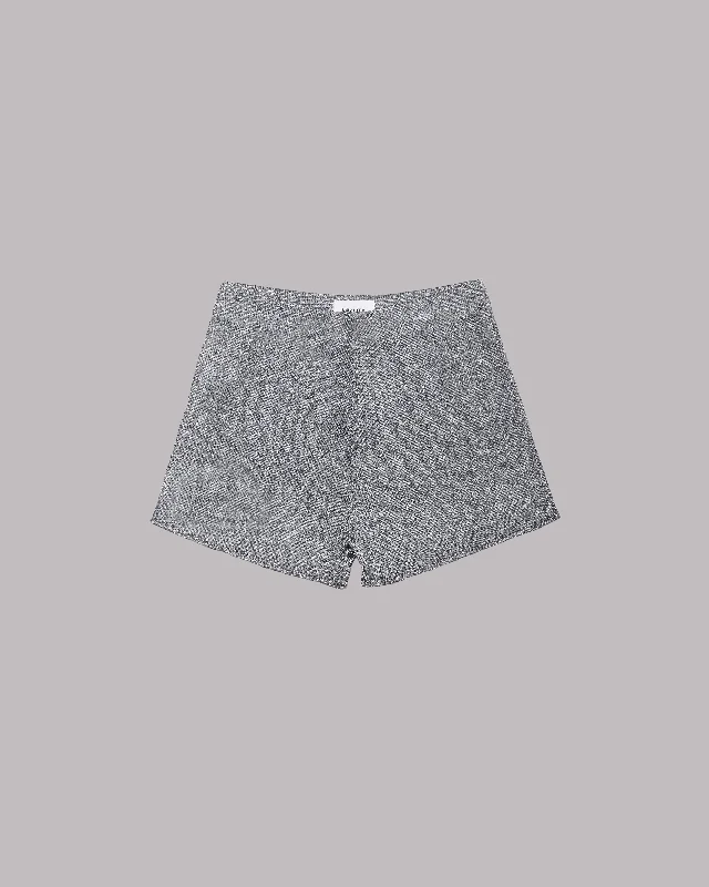 The Silver Sparkly Thin Knit Shorts