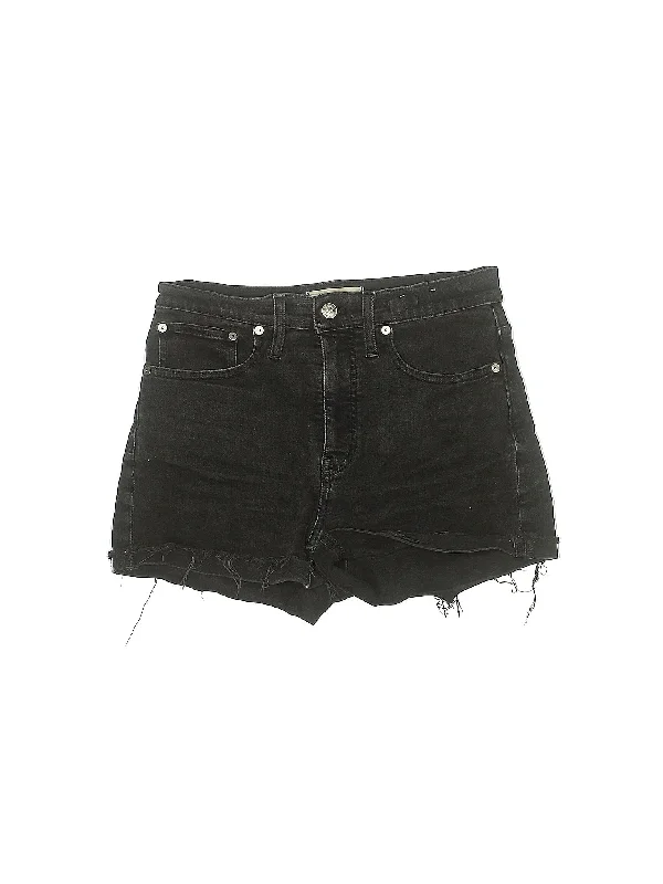 Mid-Rise Denim Shorts in Dark Wash