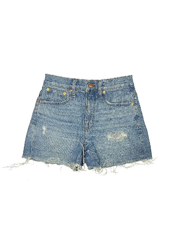 High-Rise Denim Shorts in Light Wash