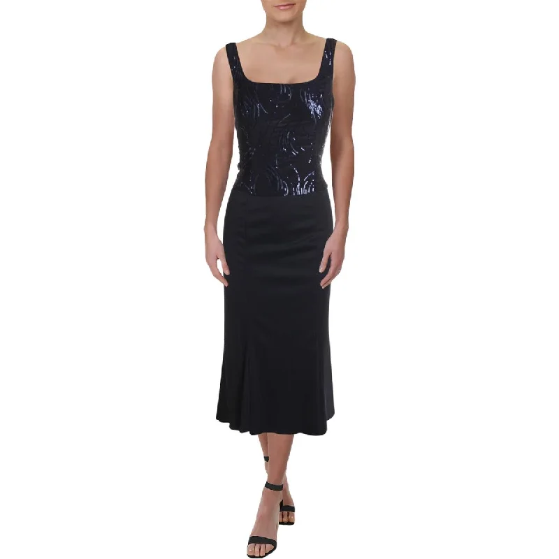 Alex Evenings Womens Sequined Sleeveless Cocktail Dress