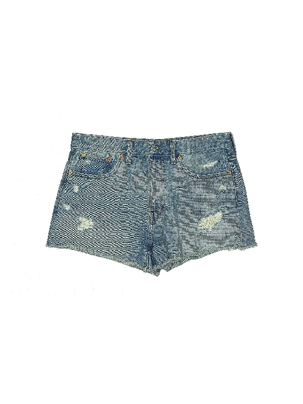 Mid-Rise Denim Shorts in Medium Wash