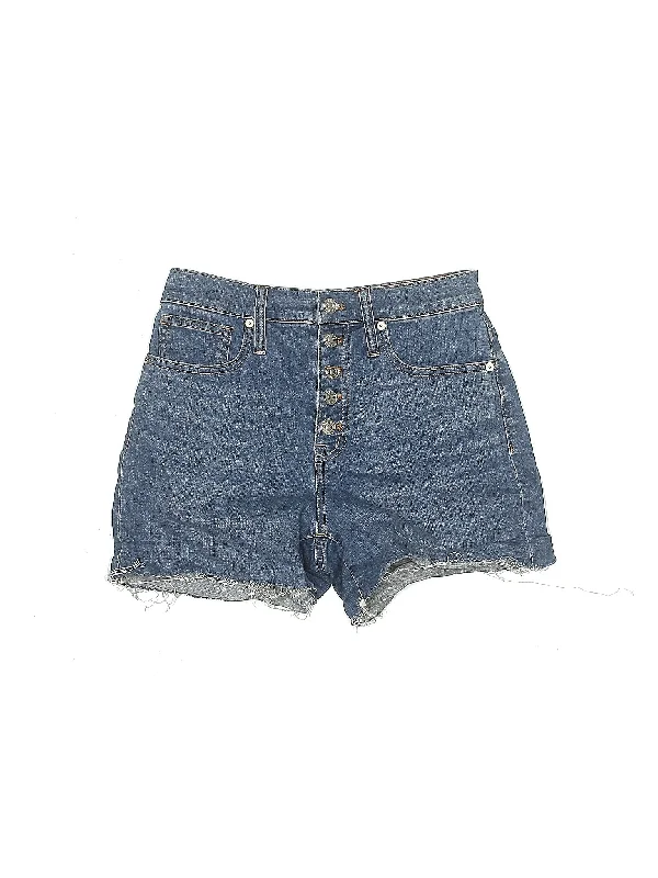 High-Rise Denim Shorts in Light Wash