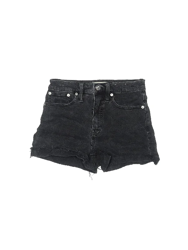 Low-Rise Denim Shorts in Dark Wash