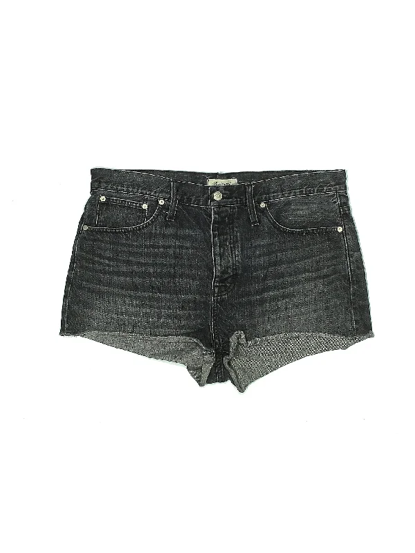 High-Rise Denim Shorts in Dark Wash