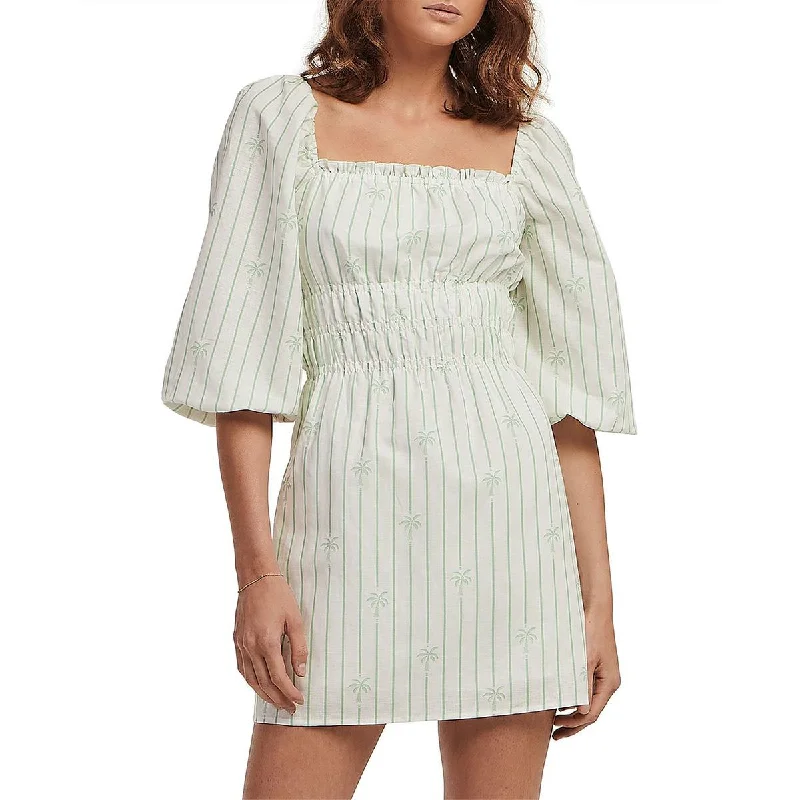 Charlie Holiday Womens Linen Short Mini Dress