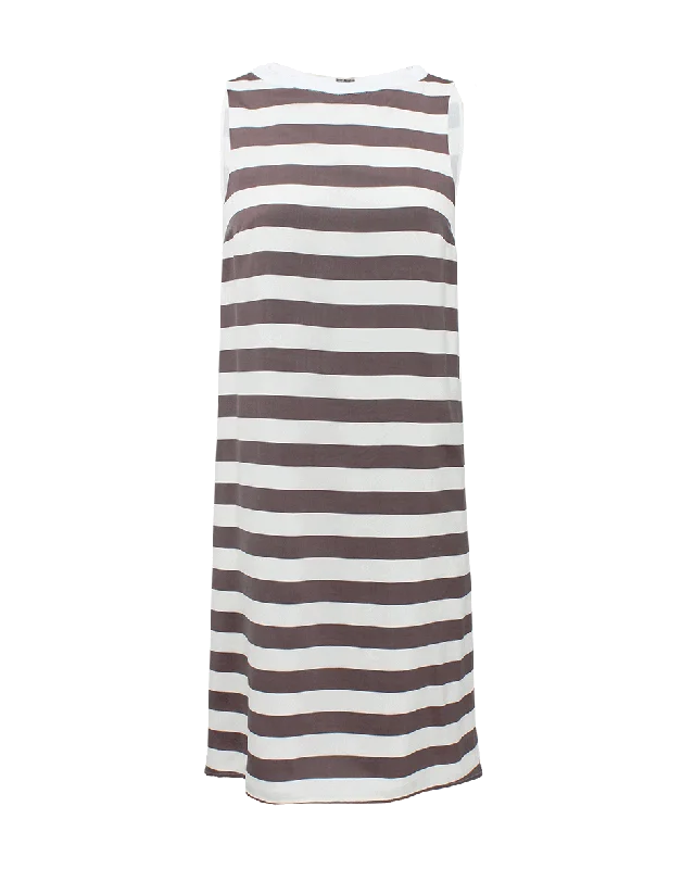 Sleeveless Stripe Monili Back Dress