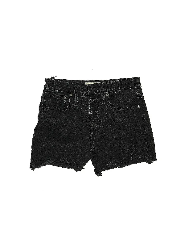 High-Rise Denim Shorts in Dark Wash