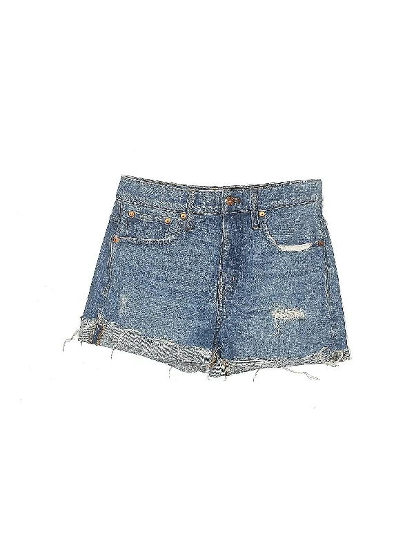 High-Rise Denim Shorts in Light Wash